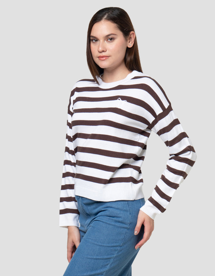Nevada Reg Flat Knit Stripe Sweater Wanita