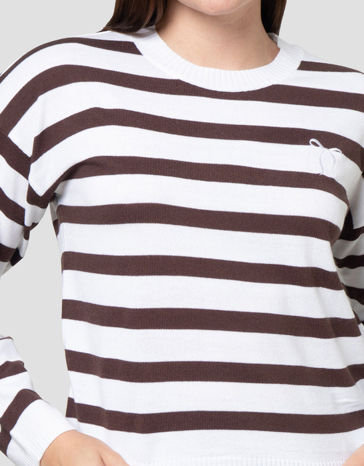 Nevada Reg Flat Knit Stripe Sweater Wanita