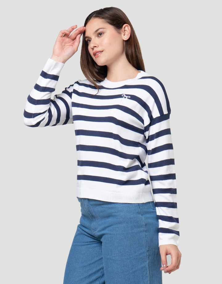 Nevada Reg Flat Knit Stripe Sweater Wanita