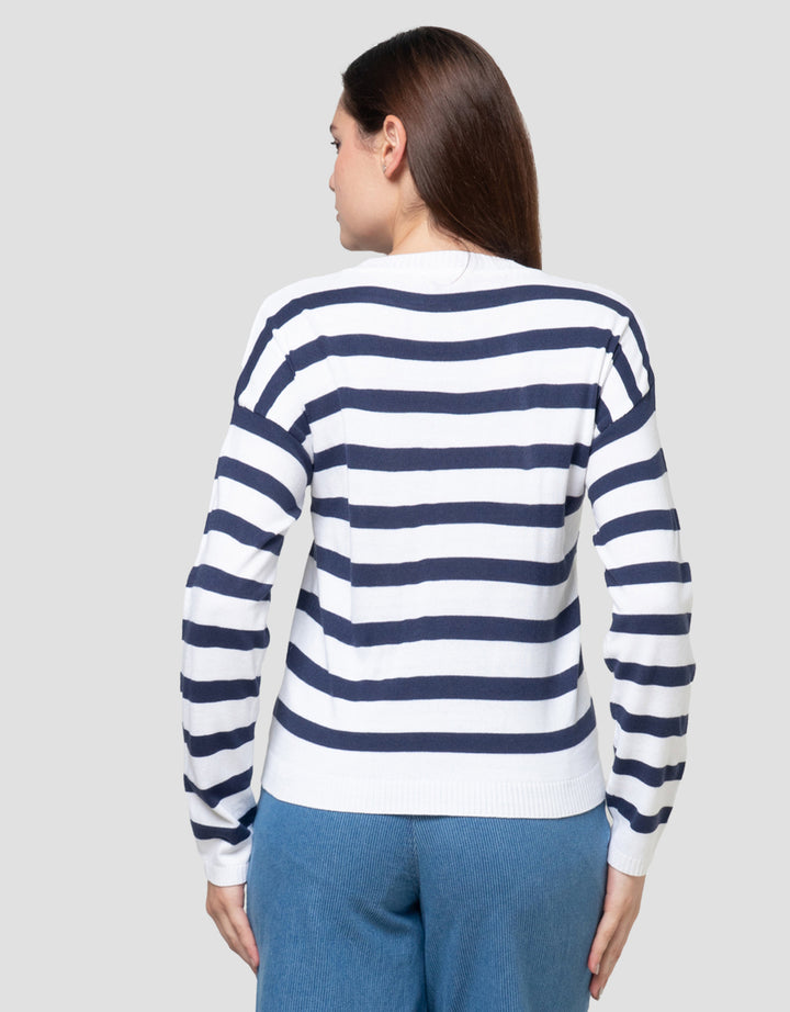 Nevada Reg Flat Knit Stripe Sweater Wanita
