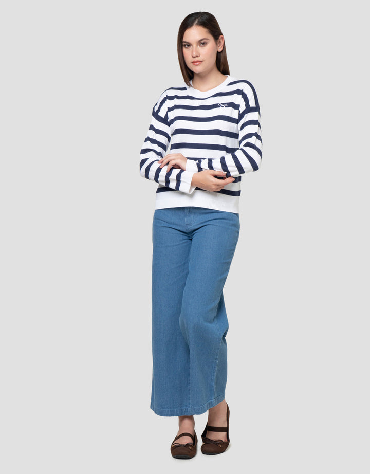 Nevada Reg Flat Knit Stripe Sweater Wanita