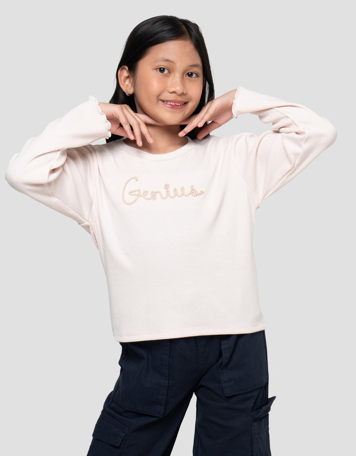 Nevada Rib Bordir Tali 3D Kaos Anak Perempuan