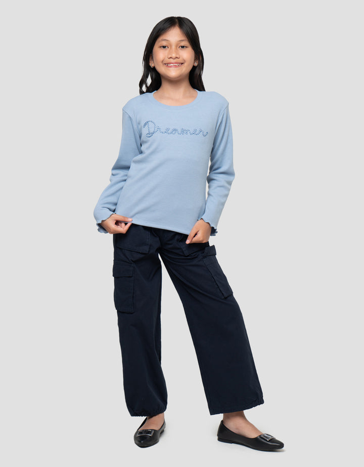 Nevada Rib Bordir Tali Kaos Anak Perempuan