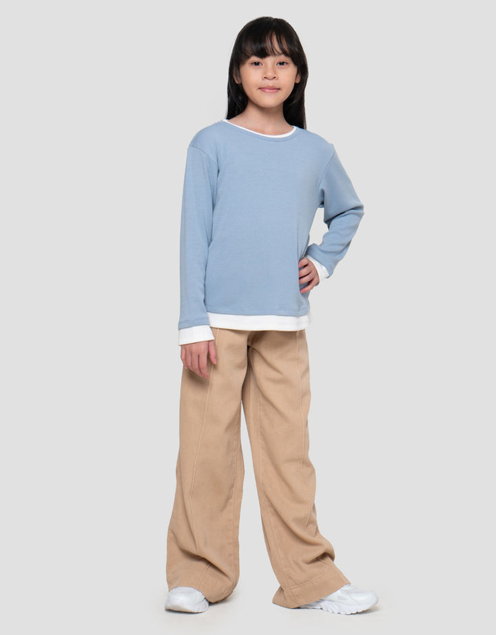 Nevada Rib Kombi Kaos Anak Perempuan