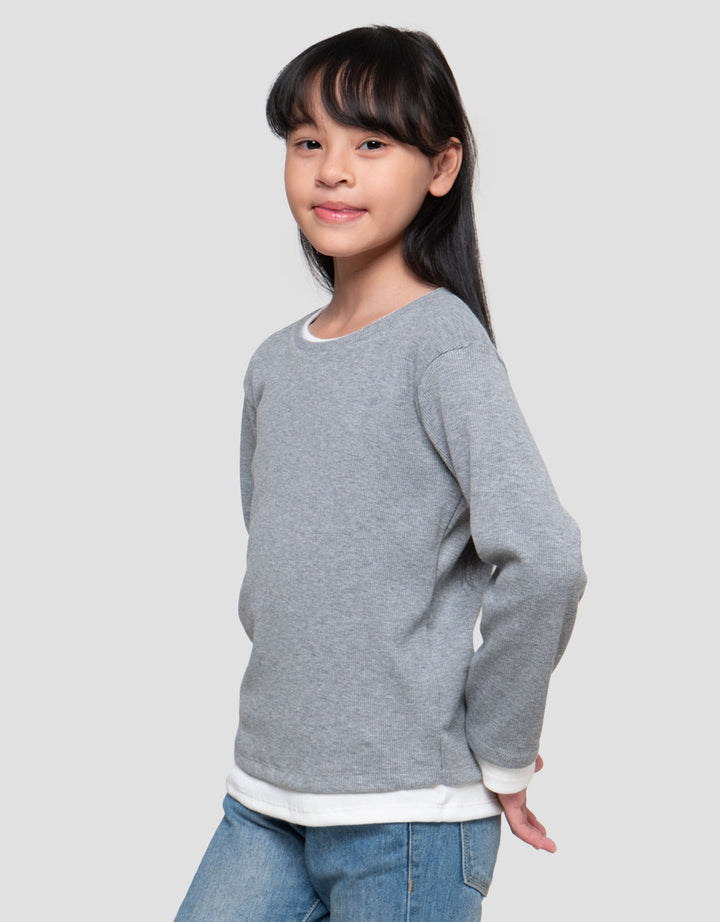 Nevada Rib Kombi Kaos Anak Perempuan