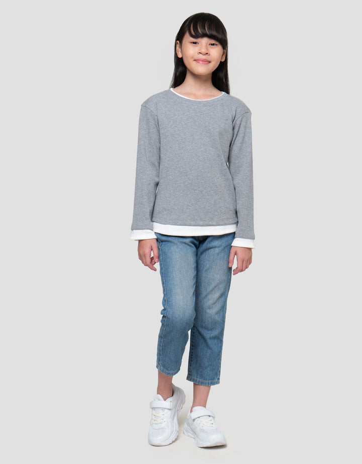 Nevada Rib Kombi Kaos Anak Perempuan