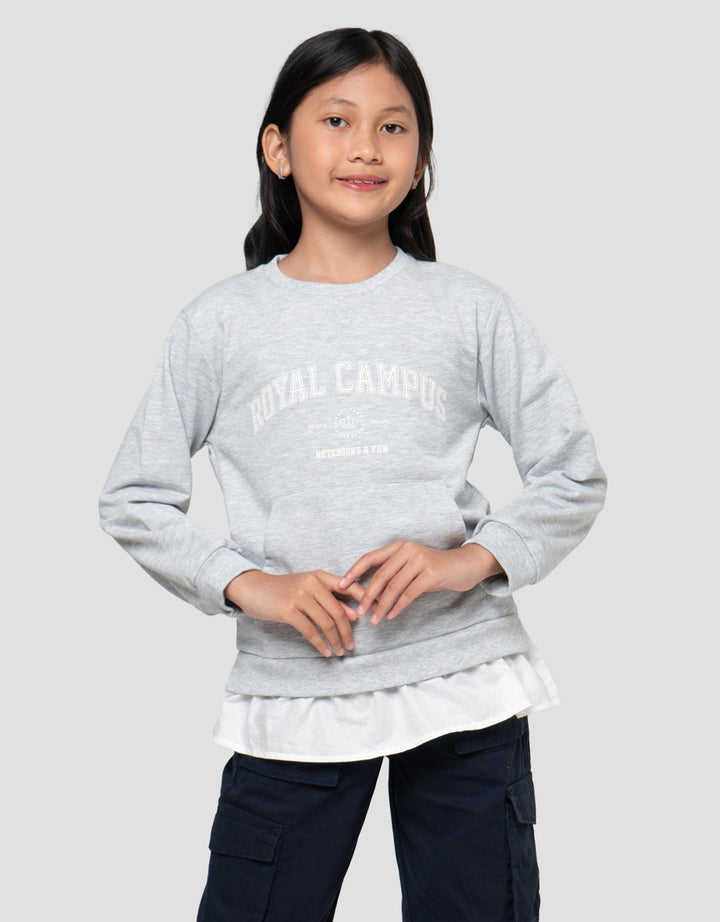 Nevada Woven Royal Campus Sweater Anak Perempuan