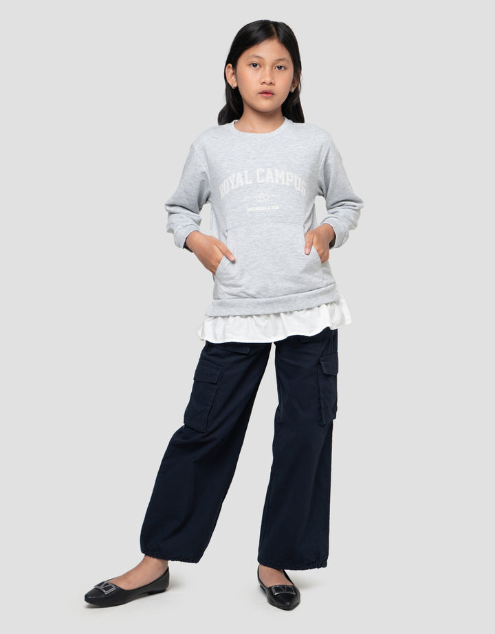 Nevada Woven Royal Campus Sweater Anak Perempuan
