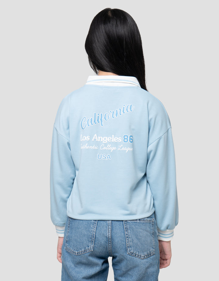 Nevada Kerah Wangki Sablon California Sweater Anak Perempuan