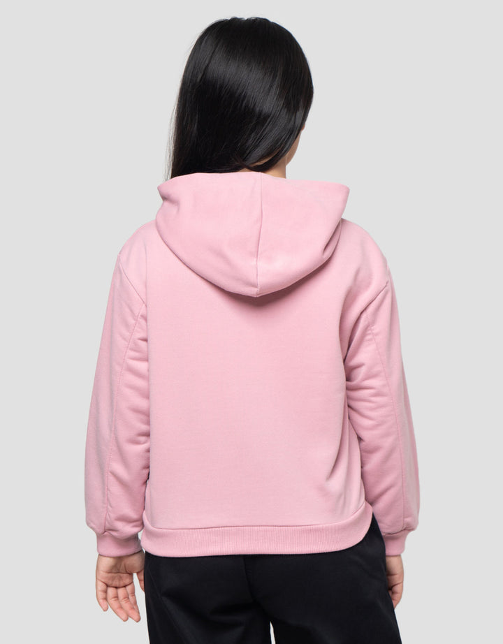 Nevada Kancing Pinggir Bordir Tulisan Sweater Hoodie Anak Perempuan