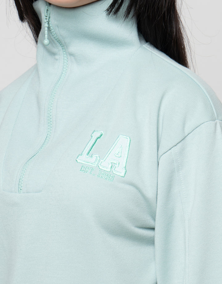 Nevada Zipper Bordir La Sweater Anak Perempuan