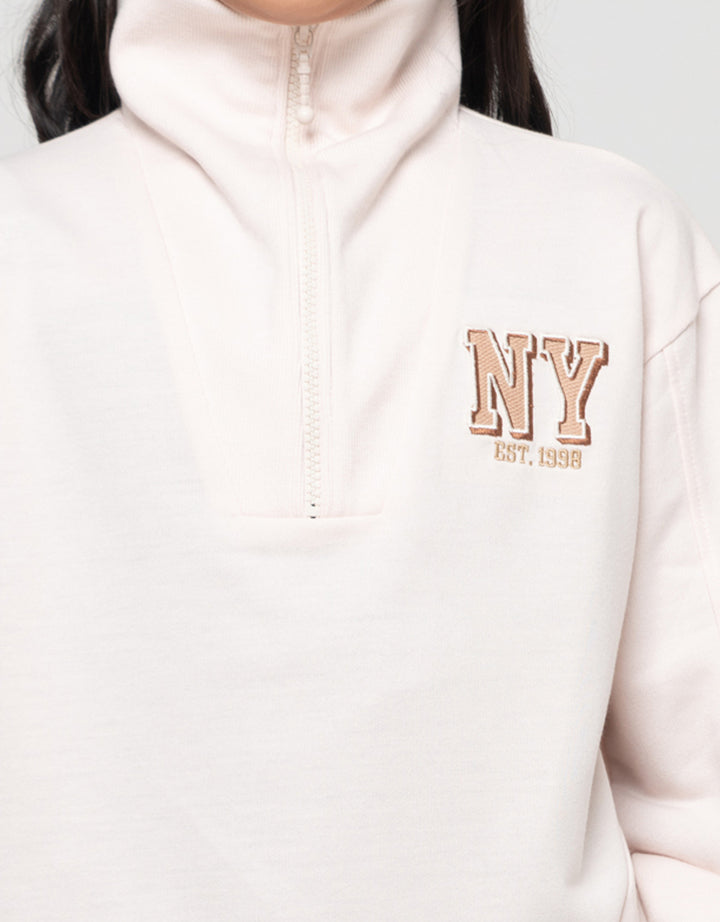 Nevada Zipper Bordir Ny Sweater Anak Perempuan