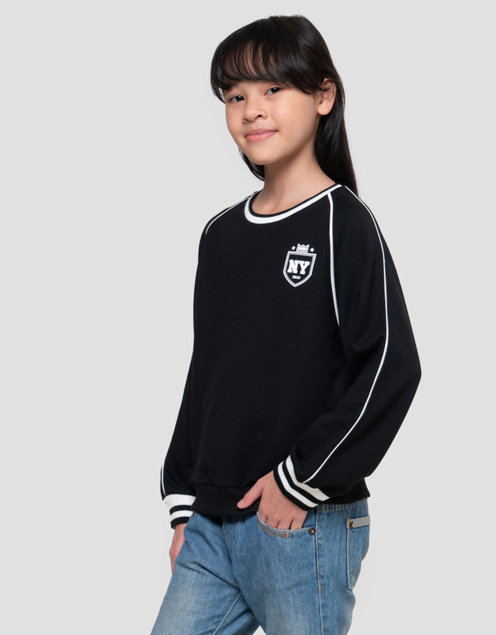 Nevada Piping Sablon Ny Sweater Anak Perempuan