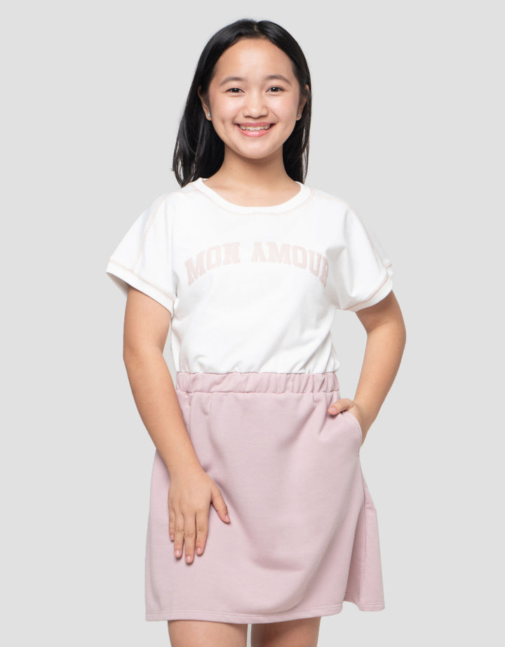 Nevada Knit 2Tone Mon Amour Midi Dress Anak Perempuan