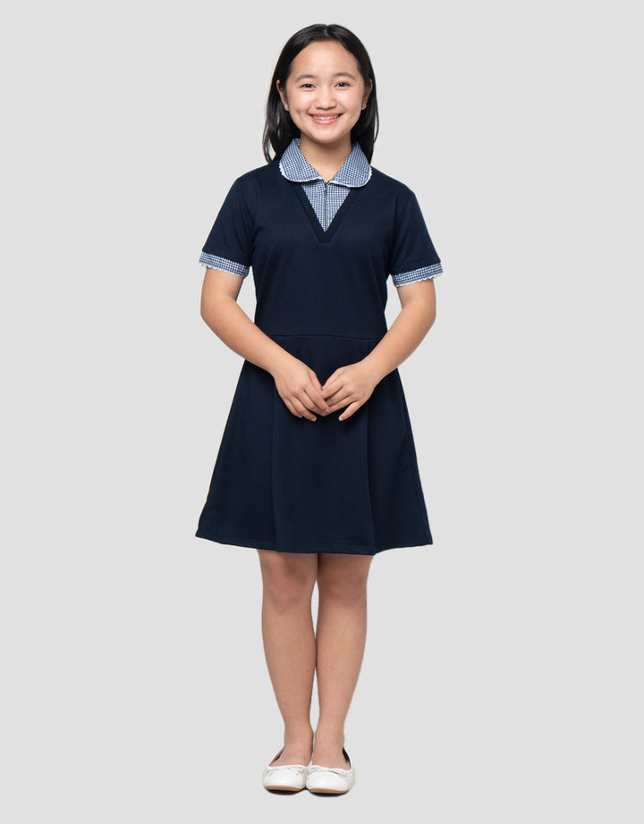 Nevada Kombi Kotak Midi Dress Anak Perempuan