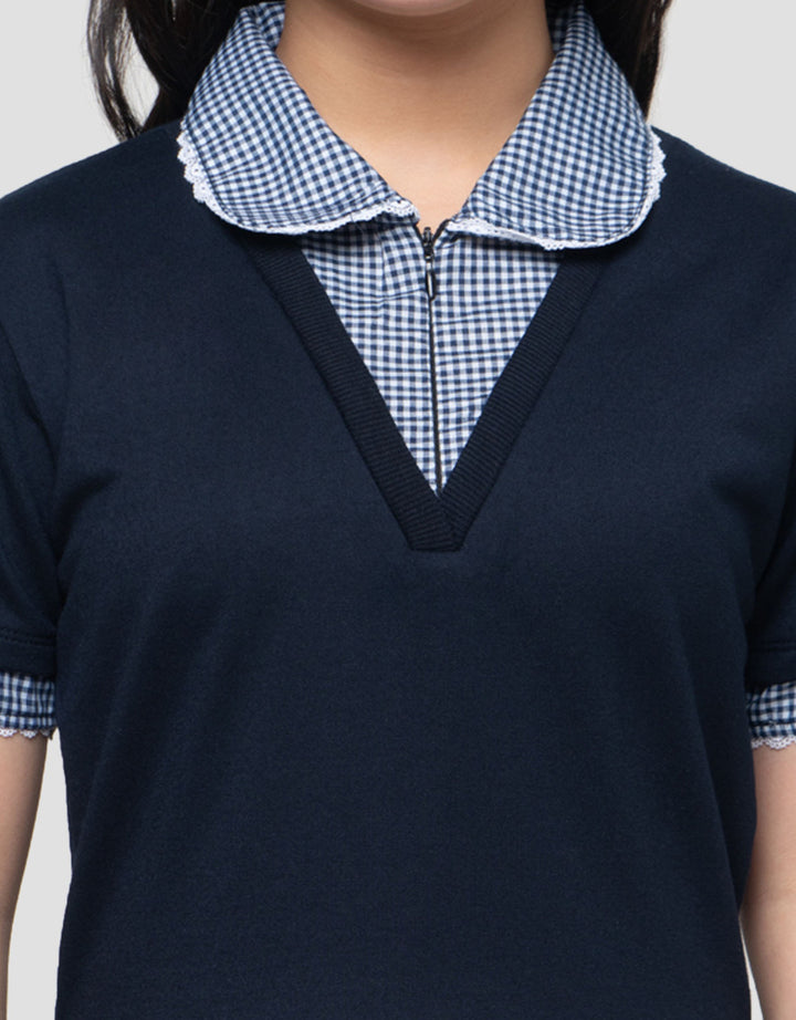 Nevada Kombi Kotak Midi Dress Anak Perempuan