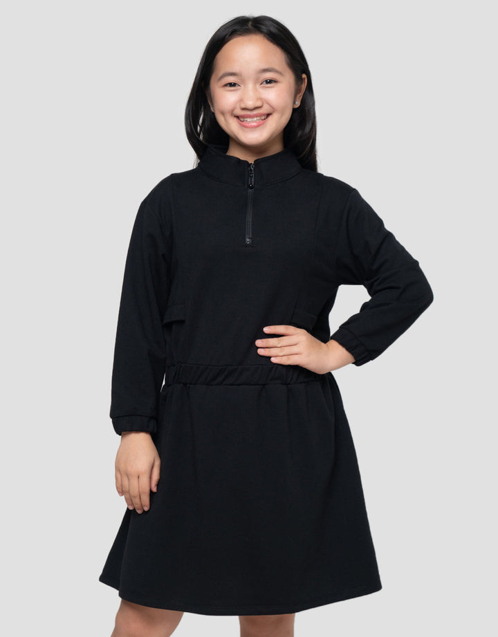 Nevada Karet Pinggang Midi Dress Anak Perempuan