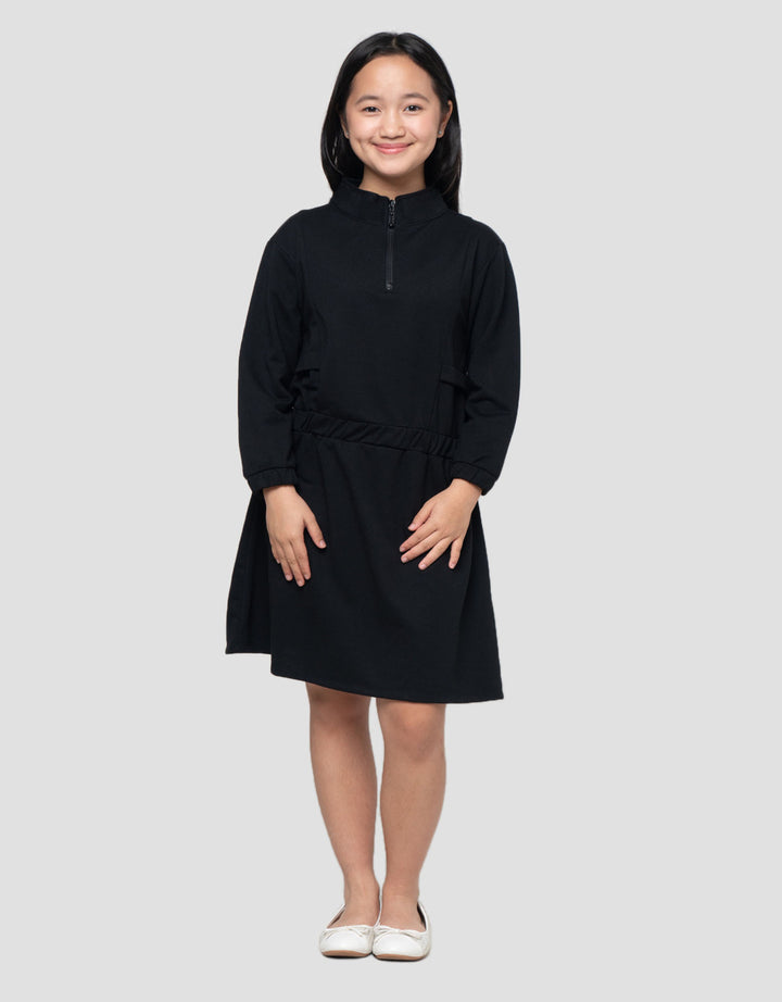 Nevada Karet Pinggang Midi Dress Anak Perempuan