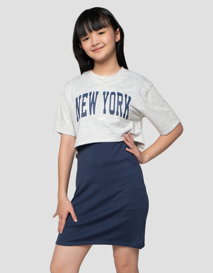 Nevada Rib 2In1 New York Midi Dress Anak Perempuan