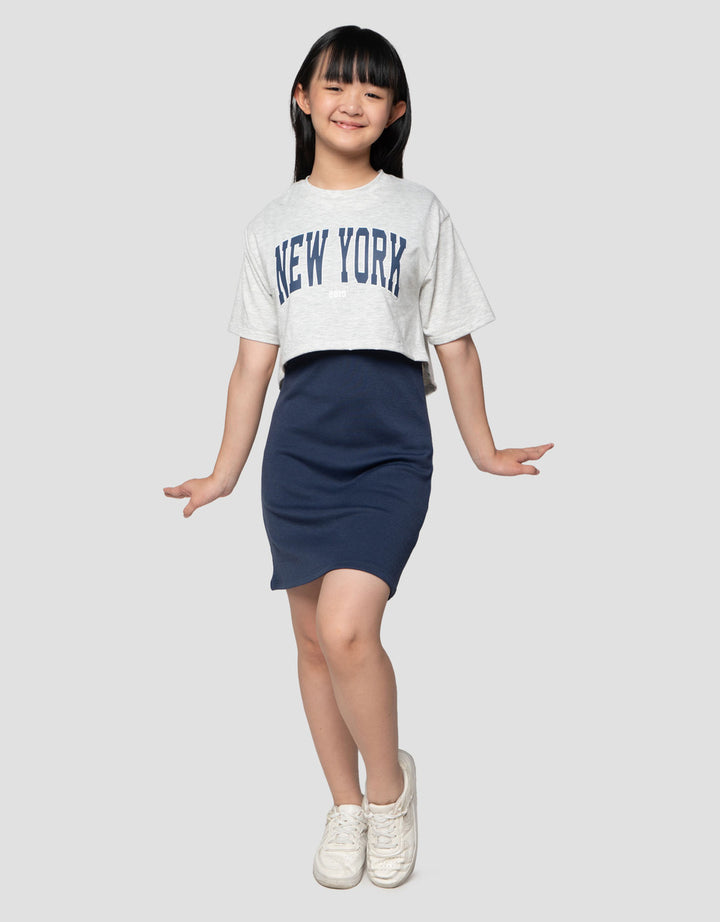 Nevada Rib 2In1 New York Midi Dress Anak Perempuan