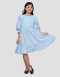 Nevada Woven Kombinasi Knit Midi Dress Anak Perempuan