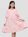 Nevada Woven Kombinasi Knit Midi Dress Anak Perempuan