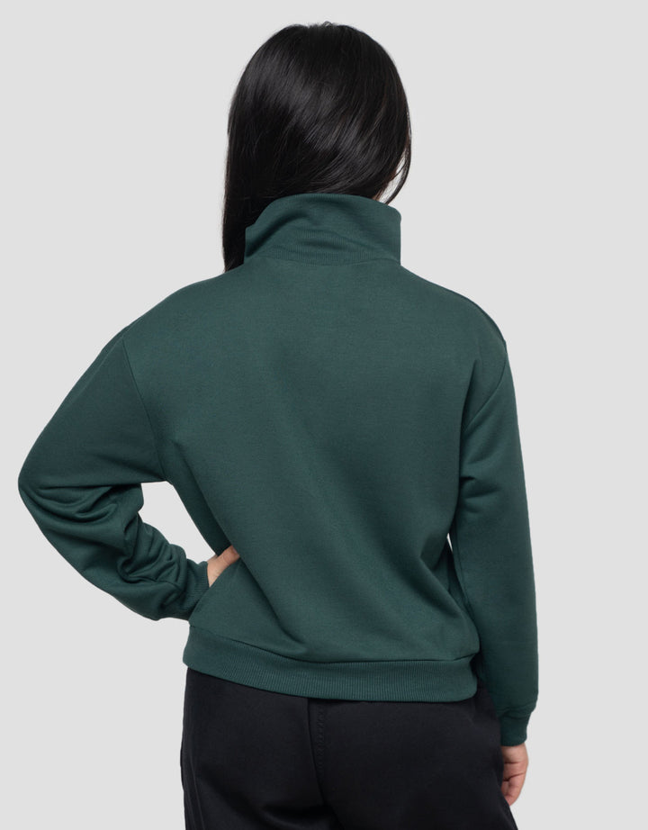 Nevada Zipper Bordir Blossom Sweater Anak Perempuan