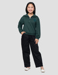 Nevada Zipper Bordir Blossom Sweater Anak Perempuan