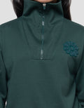 Nevada Zipper Bordir Blossom Sweater Anak Perempuan