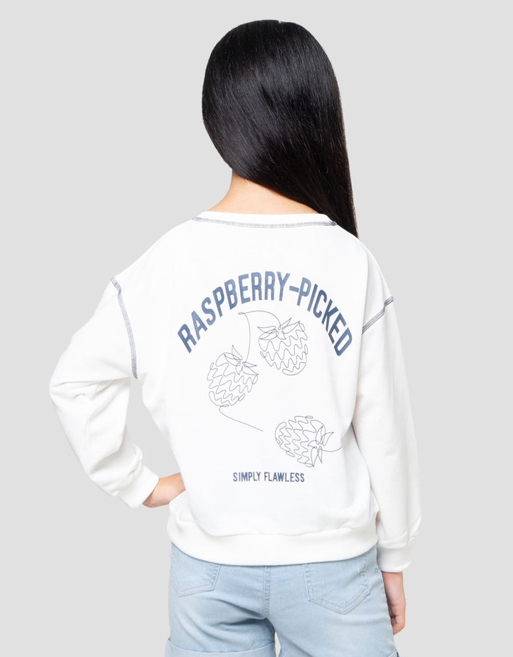 Nevada Overlock Bordir Cherry Sweater Anak Perempuan