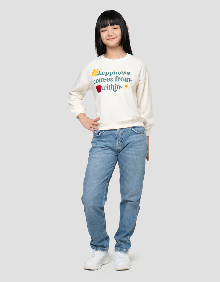 Nevada Happiness Comes From Within Sweater Anak Perempuan