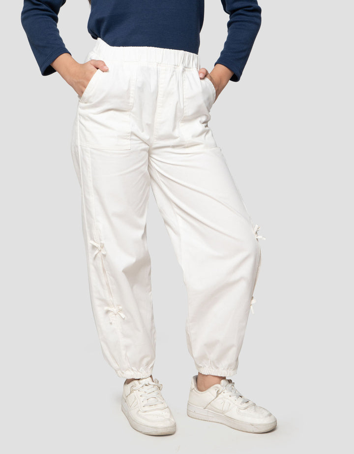 Nevada Woven Aplikasi Pita Celana Jogger Anak Peremuan