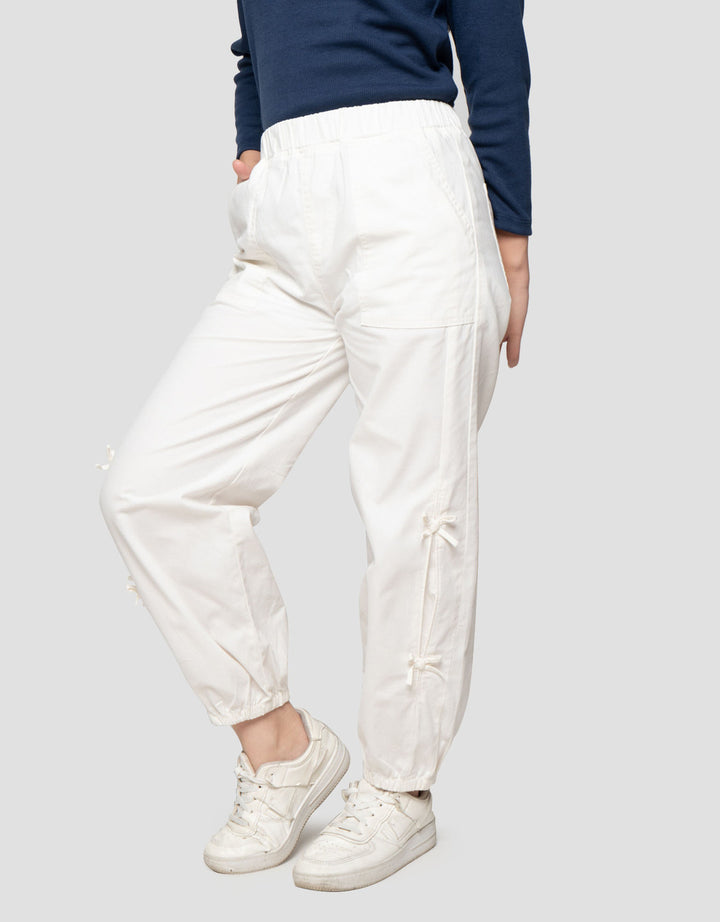 Nevada Woven Aplikasi Pita Celana Jogger Anak Peremuan