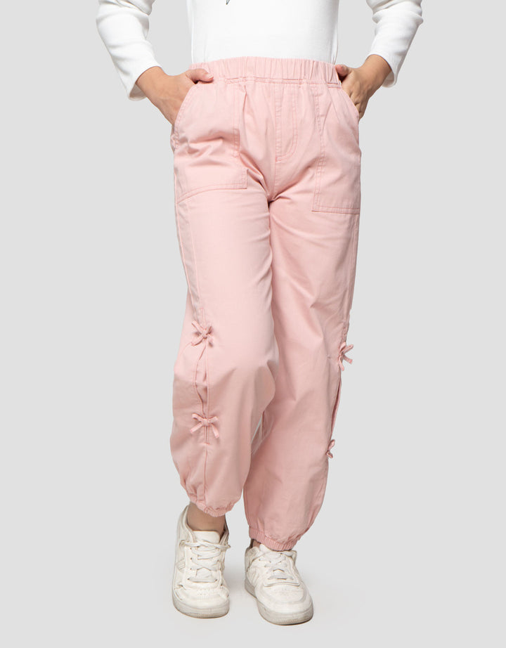Nevada Woven Aplikasi Pita Celana Jogger Anak Peremuan