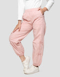 Nevada Woven Aplikasi Pita Celana Jogger Anak Peremuan