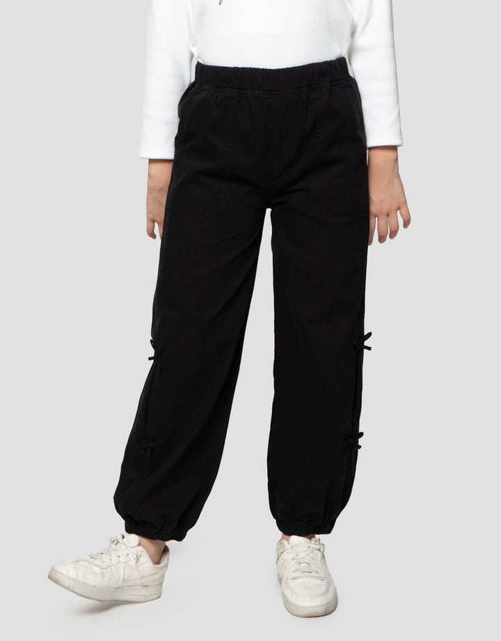 Nevada Woven Aplikasi Pita Celana Jogger Anak Peremuan
