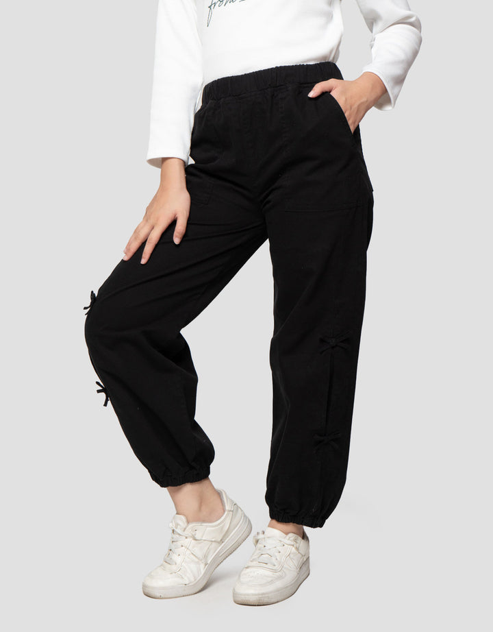 Nevada Woven Aplikasi Pita Celana Jogger Anak Peremuan