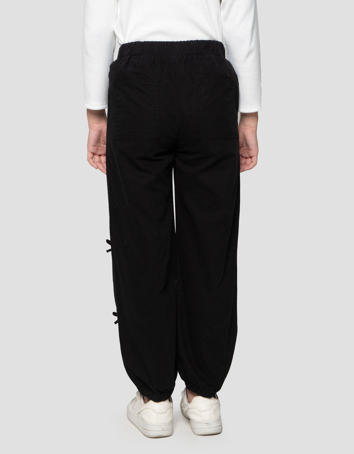 Nevada Woven Aplikasi Pita Celana Jogger Anak Peremuan