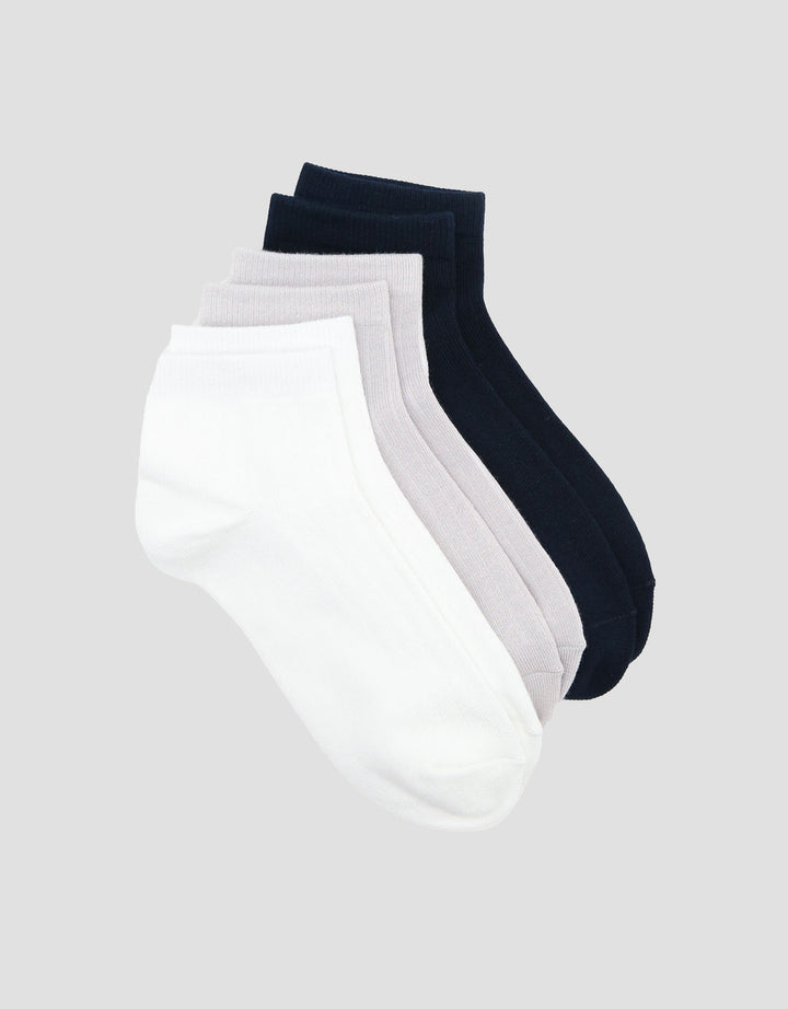 Cole 3Pk Rib Solid Casual Kaus Kaki Pria