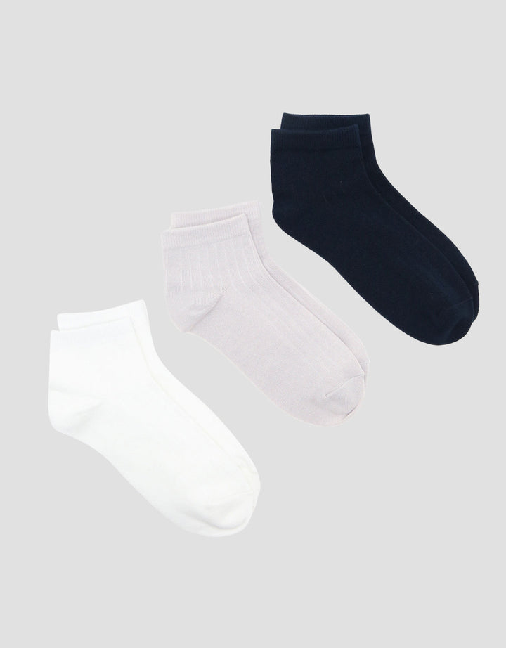 Cole 3Pk Rib Solid Casual Kaus Kaki Pria