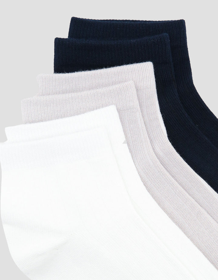 Cole 3Pk Rib Solid Casual Kaus Kaki Pria
