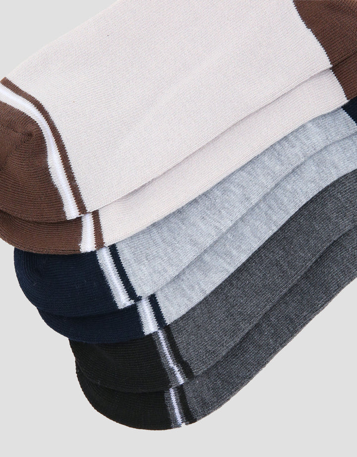 Cole 3Pk Stripe List Casual Kaus Kaki Pria