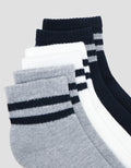 COLE 3PK ANKLE SPORT STRIPE KAUS KAKI PRIA