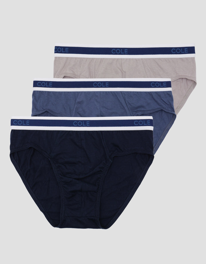 Cole 3 Pk Cotton Ewb Mid Stripe Celana Dalam Pria