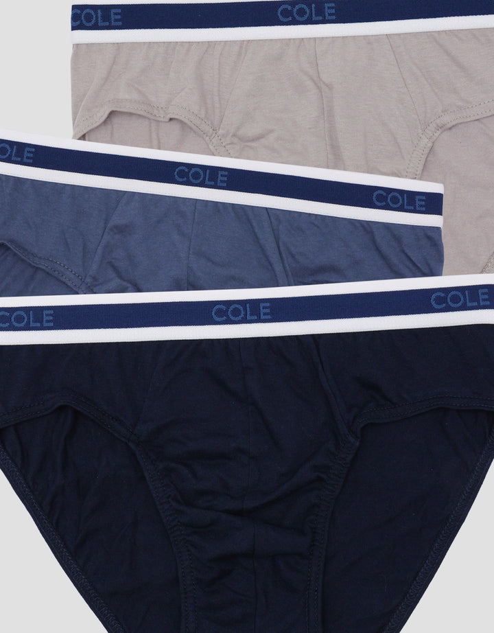 Cole 3 Pk Cotton Ewb Mid Stripe Celana Dalam Pria