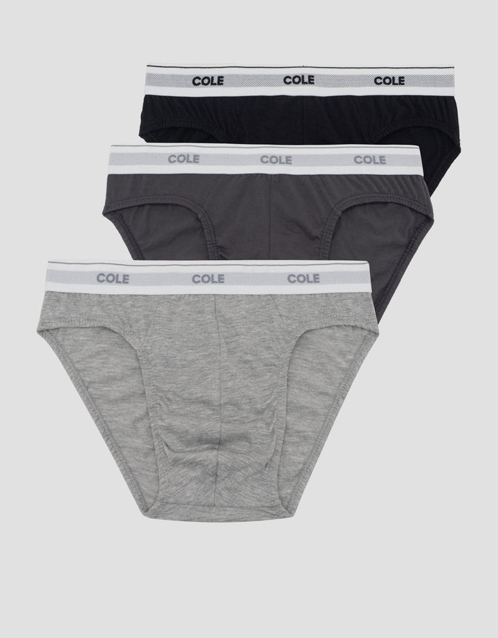 Cole 3Pk Brief Elastic Wb Jacquard Ck Upperline Celana Dalam Pria