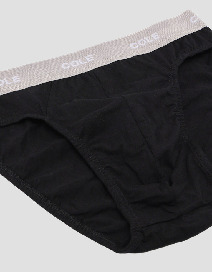 Cole 3Pk Elastic Wb Textured Cotton Solid Celana Dalam Pria