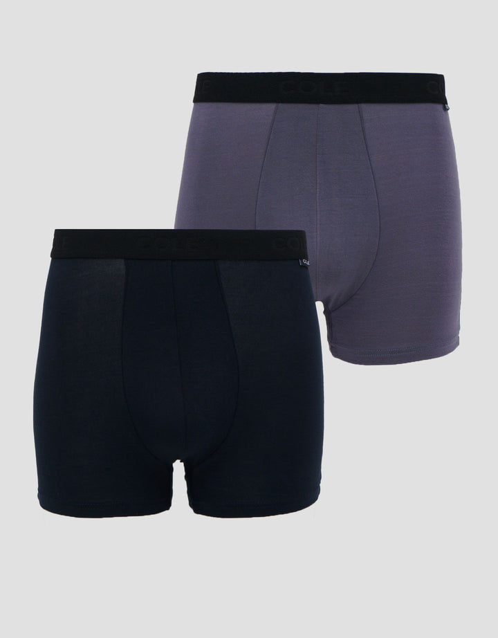 Cole 2Pk ElasticmWb Rayon Solid Crelana Boxer Pria