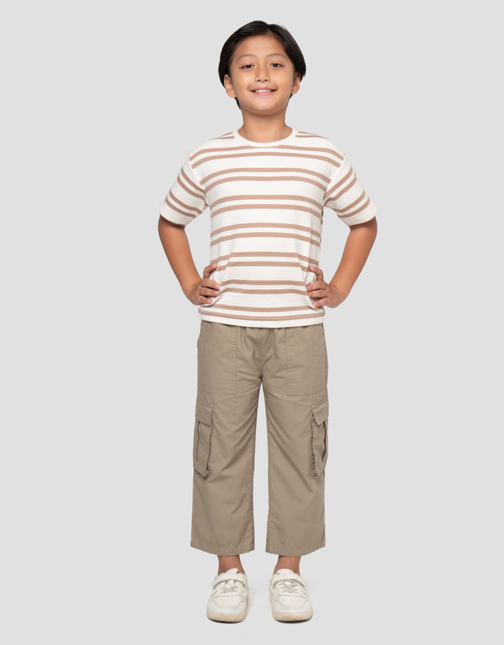Little M Tex Salur Besar Kaos Oversize Anak Laki-laki