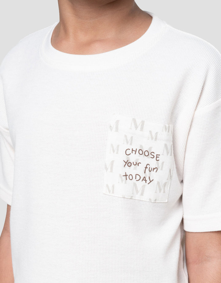 Little M Ktg Tex Wafel Kaos Oversize Anak Laki-laki